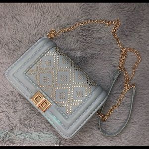 Blue Crossbody Leather Bag